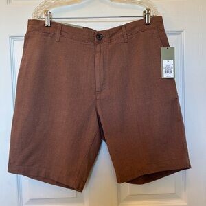 Goodfellow, Flat Front Shorts, 9" Inseam, Size 34, Brown